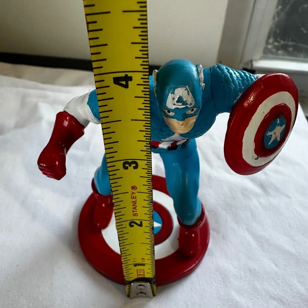 4 inches 1991 Marvel Captain America Action Figure Toy Statue‎ With Shield
